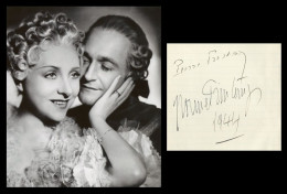 Yvonne Printemps & Pierre Fresnay - Page De Carnet Signée + Photo - 1944 - Acteurs & Comédiens
