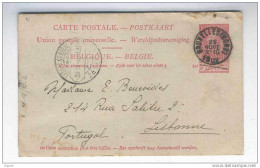 Entier 10c  Fine Barbe Bruxelles 1902 Vers Le Portugal - PHOTO Collée Sur La Moitié Du Verso  --  542 PP - Briefkaarten 1871-1909