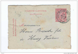Carte-Lettre Type TP No 46 Simple Cercle MELREUX HOTTON 1894 Vers HEUSY - Origine Manuscrite SOY --  B4/591 - Kartenbriefe