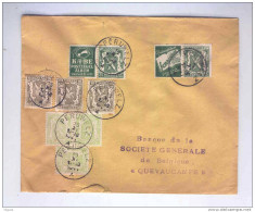 Lettre Timbres Divers , Dont  2 PUBS 35 C Sceau De L'Etat , PERUWELZ 1941 --  B1/499 - Sonstige & Ohne Zuordnung
