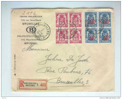 Lettre De Service RECO BRUXELLES SNCB  - TRES RARE Timbres S28 Et S40 En Blocs De 4 - TARIF EXACT 5 F   --  B1/493 - Briefe U. Dokumente