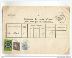 Bordereau Port Payé Destinataire AUVELAIS 1959 -  Total Taxes 15 F 30 , Dont Poortman MIXTE Avec Timbre-Taxe  --  B1/457 - Dépliants De La Poste