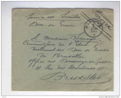 Lettre De Service En FRANCHISE - ST GHISLAIN 1932 Vers Bruxelles - Expéditeur Lefebvre  --  B1/444 - Portofreiheit