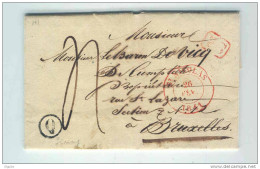 Lettre Précurseur ST NICOLAS 1841 Vers Bruxelles - Boite Rurale Q - Origine Manuscrite SINAY  -  B1/384 - Correo Rural