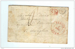 Lettre Précurseur RENAIX 1846 Vers WAEREGHEM - Boite Rurale H Ou K ? - Origine Manuscrite Colonval  -  B1/382 - Landelijks Post