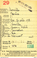 UU980 -- Carte De Caisse D'Epargne Postale / Postspaarkaskaart  SPA 1929 - Dépliants De La Poste