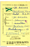 UU972 -- Carte De Caisse D'Epargne Postale / Postspaarkaskaart  BERLARE (DENDERMONDE) 1958 - Volantini Postali