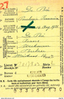 UU967 -- Carte De Caisse D'Epargne Postale/Postspaarkaskaart  BERLAER (LIER) (LIERRE) 1927 - Postkantoorfolders