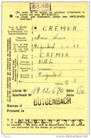 CANTONS DE L' EST - Carte De Caisse D'Epargne Postale/Postspaarkaskaart BUTGENBACH 1953  --  UU963 - Post Office Leaflets