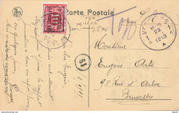 537/31 - 2 X Carte-Vue En S.M. VERVIERS 1919 Vers BXL Et Anvers - 1 Taxée BXL PREO , 1 Non Taxée Corr. Privée - Storia Postale