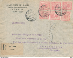 779/30 -- EGYPT DeLaRue '14 REGISTERED - Cover Franked 30 Mills CAIRO 1922 To Belgium - Registration Label - 1915-1921 Brits Protectoraat