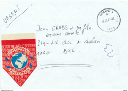 731/28 - Vignette POSTEXPRESS S / Enveloppe DINANT 16/09/1997 - TARDIF - Covers & Documents