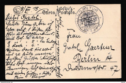 DDZ 314 - 14/18 HAFENAMT - Carte-Vue En Feldpost 1915 -  Cachet  Aigle Hafenkommandatur (GENT) Vers BERLIN - Duits Leger