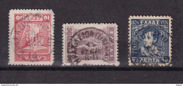 DCPEB 018 - CRETE City/Village Cancels - HERAKLION (Epitagai = Postal Money Orders) On 3 Greek Stamps - Not Common - Kreta