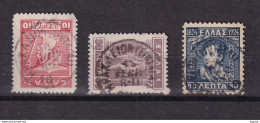 DCPEB 018 - CRETE City/Village Cancels - HERAKLION (Epitagai = Postal Money Orders) On 3 Greek Stamps - Not Common - Crète