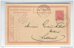 Entier Albert 15 BINCHE 1920 Vers Notaire à LESSINES - Cachet Privé Notaire Derbaix  --  6/279 - Cartoline 1909-1934
