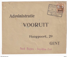 DDX 692 - Enveloppe TP Germania - Censure Etapes GENT 1916 + Grande Censure Verso - Origine Volksrecht KORTRIJK - OC26/37 Zonas Iniciales