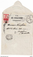 DDX 574 - Document De La Poste No 318 - Avis D' Encaissement HALLE 1914 Vers Bruxelles - TP Pellens Annulé Roulette - Volantini Postali