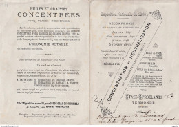 DDX 575 - TERMONDE Huiles § Graisses Staes-Sproelants - Petit Dépliant Publicitaire 1880 4 Pages - Expos Internationales - 1800 – 1899