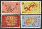 1988 HONG KONG YEAR OF THE DRAGON 4V - Chinese New Year