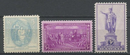 EU 1937 N° 362/364 ** Neufs MNH Superbe C 2 € Virginia Dare Signature Constitution Iles Hawaii Statue Roi Kamehameha - Unused Stamps