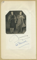 Raymond Bussières & Annette Poivre - Page De Carnet Signée - Bruxelles 50s - Actores Y Comediantes 