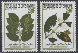 Côte D'Ivoire Ivory Coast 2005 Mi. 1477 - 1478 Plantes Plants Kaffee Coffee Tree Café Caféiers Kaffeepflanze Flora Flore - Costa D'Avorio (1960-...)