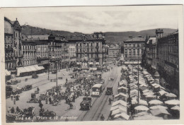 D8556) LINZ A. D. D. - Platz D. 12. November - MARKT U. Alte Straßenbahn U. AUTO DETAILS 1932 - Linz