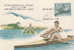 Rowing World Championships Bled Yugoslavia 1966 Maximum Card Postcard Rudern Aviron - Roeisport