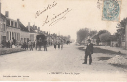 89 - CHARMOY - ROUTE DE JOIGNY - ANIMEE - VOIR DEUX SCANS - Charmoy