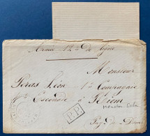 Armée De La Loire 22 JAN 1871 Enveloppe Avec Sa Lettre En PP Dateur Perlé T24 De " MÉNETOU-SALON " Pour RIOM TTB - War 1870