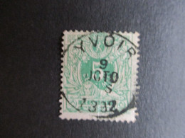 Nr 45 - Centrale Stempel "Yvoir" - Coba + 4 - 1869-1888 Lying Lion