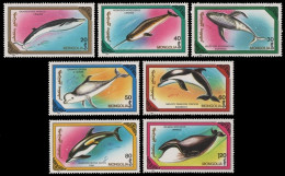 Mongolei 1990 - Mi-Nr. 2141-2147 ** - MNH - Wale / Whales - Mongolie