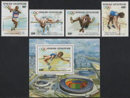 Zentralafrikanische Rep. 1987 - Mi-Nr. 1282-1285 & Block 420 ** - MNH - Olympia - Centrafricaine (République)