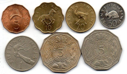 TANZANIA - Set Of Seven 5, 10, 20, 50 Senti, 1, 5, 5 Shillings, Bronze, Copper-Nickel, Year 1966-84, KM #1,11,2,3,4,5,6 - Tanzanía