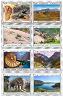 Tajikistan 2020 Paleontology Of Tajikistan Dinosaurs World Set Of 8 Stamps MNH - Archéologie