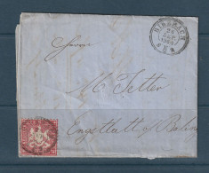 Wurtemberg - YT N° 26 - Biberach En 1864 Pour Balingen - Briefe U. Dokumente