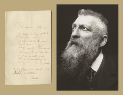 Auguste Rodin (1840-1917) - French Sculptor - Rare Autograph Letter Signed + Photo - COA - Pittori E Scultori