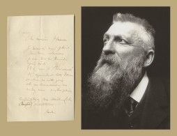 Auguste Rodin (1840-1917) - French Sculptor - Rare Autograph Letter Signed + Photo - COA - Peintres & Sculpteurs