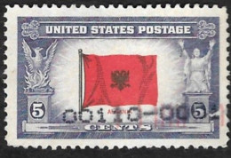 ETATS UNIS  1943 -  YT  459 - Drapeau Albanie - Flag Albania  - Oblitéré - Usados