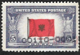 ETATS UNIS  1943 -  YT  459 - Drapeau Albanie - Flag Albania  - Oblitéré - Used Stamps