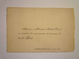 2023 - 2956  FAIRE-PART De NAISSANCE De  René BASILE  (Lourde-Saint-Pé-D'Ardet  8 FEV 1928)   XXX - Nacimiento & Bautizo