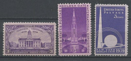 EU 1938 N° 403/405 ** Neufs MNH Superbes C 1 € Territoire D'Iowa Capitole Tour Du Soleil Exposition De New-York - Unused Stamps