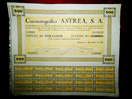 "Cinematográfica Astrea SA " Barcelona 1931 Share Certificate - Cine & Teatro