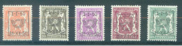 BELGIUM - I-I-1950 31-12-1950 - MVLH/* - STAATSWAPPEN PETIT SCEAU DE L'ETAT -  COB PRE599-603 - Lot 25926 - Typo Precancels 1936-51 (Small Seal Of The State)