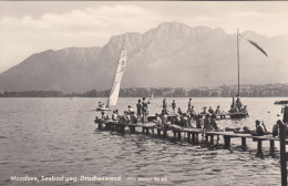 D8599) MONDSEE - Seebad Geg. Drachenwand - Kinder Steg - Segelboot ALT - Mondsee