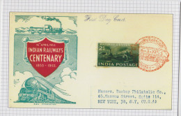 India 2015  RE-PRINTED By P&T  Train  Railway Centenary  FDC ON Glossy Post Card   # 60073  Inde  Ind - Sonstige & Ohne Zuordnung