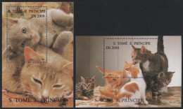 São Tomé & Príncipe 1995 - Mi-Nr. Block 329-330 ** - MNH - Katzen / Cats - Sao Tome Et Principe