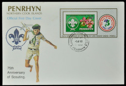 Penrhyn 1983 - Mi-Nr. Block 45 - FDC - Pfadfinder / Scouts - Andere-Oceanië