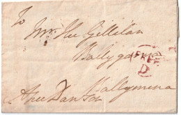 Ireland-Irlande-Irlande - 1772 Scarce FREE D In Circle Dublin To Ballymena - Signed Dawson - Prephilately